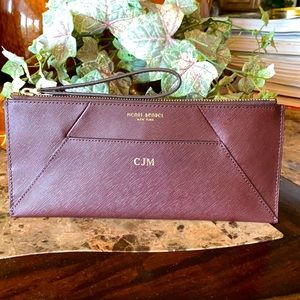 Authentic Henri Bendel New York Burgundy Flat Clutch in Excellent Condition!